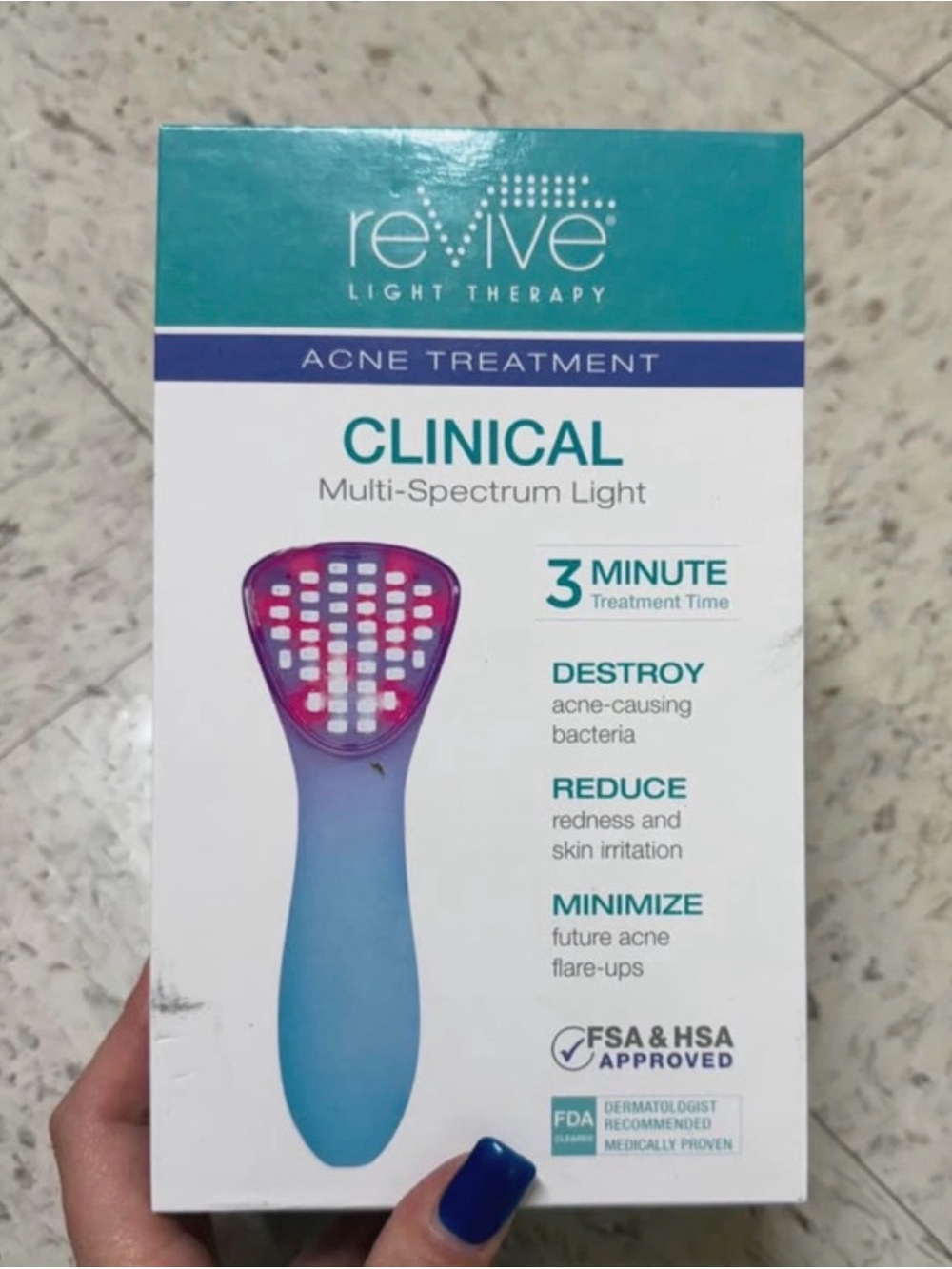 Clinical Multi-Spectrum Light Acne Treatment Device - Blue